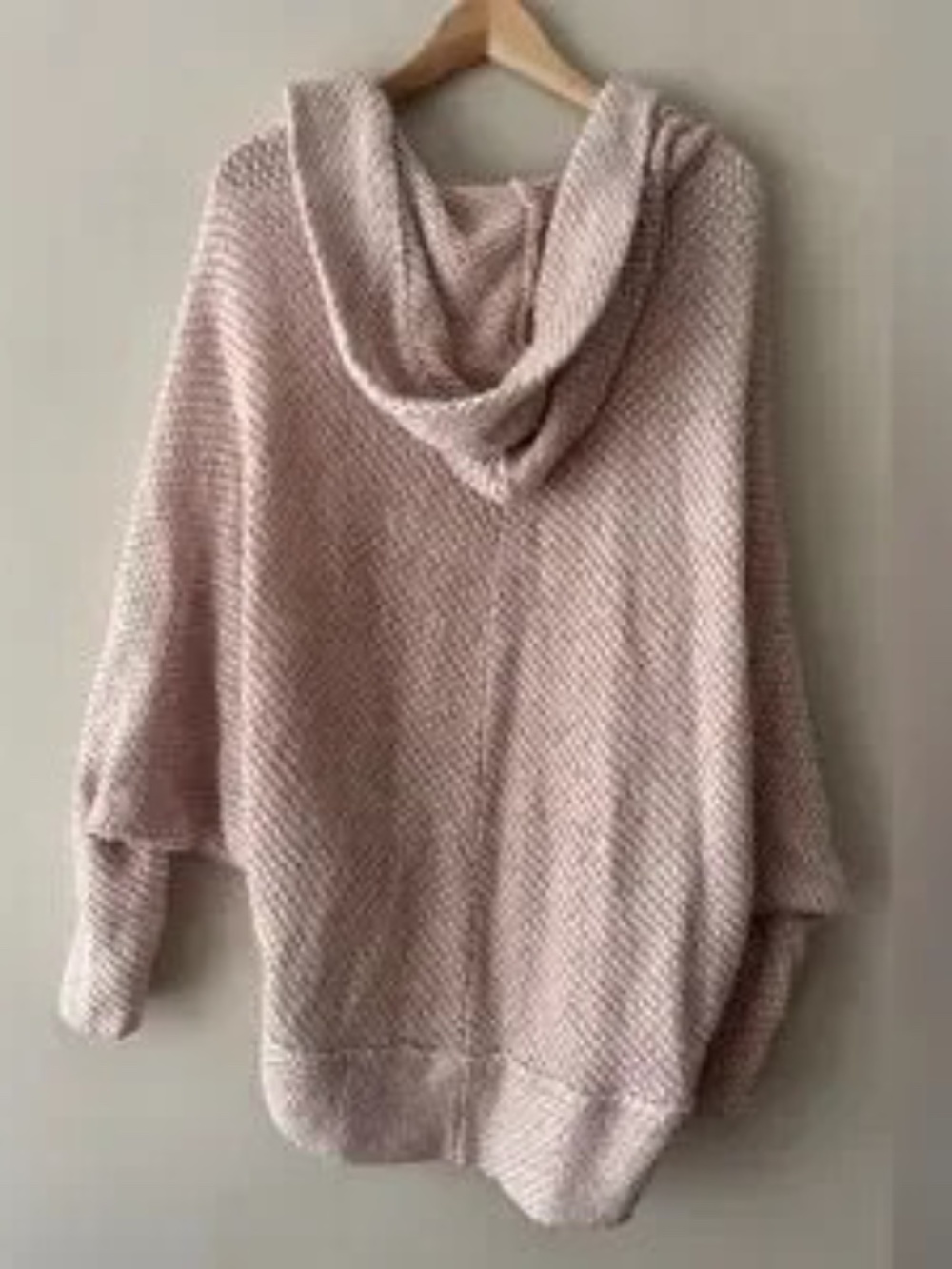 Free People Hooded Dolman Sleeve Knit Cardigan Sweater Open Front - Size S